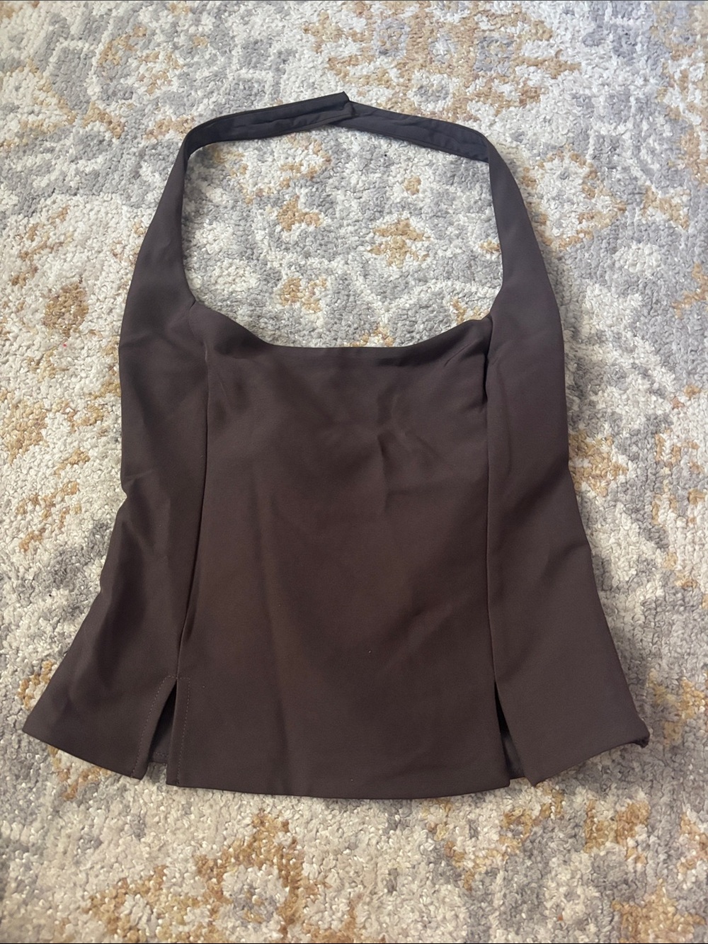 Whitefoxboutique Brown Halter Neck Women’s Top